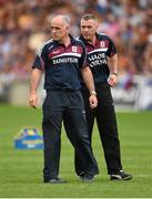22 June 2014; Galway manager Anthony Cunningham and selector Eugene Cloonan, right. Leinster GAA Hurling Senior Championship, Semi-Final, Kilkenny v Galway. O'Connor Park, Tullamore, Co Offaly. Picture credit: Stephen McCarthy / SPORTSFILE