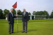 4 July 2006; Albert Lee, Honorary Secretary, GUI, left, and Rollo McClure, Honorary Treasurer, GUI, at the opening of the new Golfing Union of Ireland (GUI) Headquarters, National Academy, and Golf Museum at Carton House Golf Club, Maynooth, Co. Kildare. Picture credit: Brian Lawless / SPORTSFILE