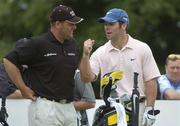 6 July 2006; Paul Casey, right, jokes with John Bickerton on the 2nd teebox during the Kappa Smurfit European Open Golf Championship. K Club, Straffan, Co. Kildare. Picture credit: Damien Eagers / SPORTSFILE