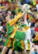 9 July 2006; Declan Walsh and Shane Boyle, Donegal, in action against David Cummings, Antrim. ESB Ulster Minor Football Championship Final, Donegal v Antrim, Croke Park, Dublin. Picture credit: Oliver McVeigh / SPORTSFILE