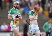 25 June 2014; Offaly players Emmet Nolan, left, and team captain Niall Wynne after the game. Bord Gáis Energy Leinster GAA Hurling Under 21 Championship, Semi-Final, Wexford v Offaly, Wexford Park, Wexford. Picture credit: Matt Browne / SPORTSFILE