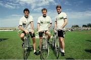 August 1986; Irish cyclists, from left, Stephen Roche, Martin Earley and Sean Kelly. Dublin. Photo by Ray McManus/Sportsfile