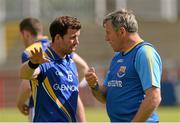 21 June 2014; Longford manager Jack Sheedy speaking to Aidan Rowan. GAA Football All-Ireland Senior Championship, Round 1A, Derry v Longford, Celtic Park, Derry. Picture credit: Oliver McVeigh / SPORTSFILE