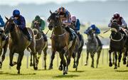 27 June 2014: Table Rock, third from right, with Joseph O'Brien up, on their way to winning the Done Deal Handicap ahead of Bold Thady Quill, left, with Sean Corby up. Curragh Racecourse, The Curragh, Co. Kildare. Picture credit: Barry Cregg / SPORTSFILE
