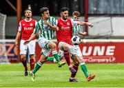 27 June 2014; Killian Brennan, St Patrick's Athletic, in action against David Cassidy, Bray Wanderers. SSE Airtricity League Premier Division, St Patrick's Athletic v Bray Wanderers, Richmond Park, Dublin. Picture credit: David Maher / SPORTSFILE