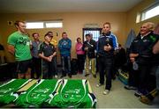 27 June 2014: Ken McGrath with the Leinster players before the start of the Ken McGrath All Star Challenge, Munster v Leinster, Walsh Park, Waterford. Picture credit: Matt Browne / SPORTSFILE