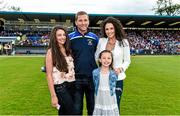 27 June 2014: Ken McGrath with his family wife Dawn and daughters 15 year old Ceilin and 7 year old Ali  before the start of the Ken McGrath All Star Challenge, Munster v Leinster, Walsh Park, Waterford. Picture credit: Matt Browne / SPORTSFILE