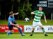 27 June 2014; Ronan Finn, Shamrock Rovers, in action against Chris Mulhall, UCD. SSE Airtricity League Premier Division, UCD v Shamrock Rovers, The UCD Bowl, Belfield, Dublin. Picture credit: Piaras Ó Mídheach / SPORTSFILE