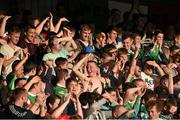 27 June 2014: Cork City supporters celebrate after Mark O'Sullivan scored their side's first goal. SSE Airtricity League Premier Division, Cork City v Limerick FC, Turners Cross, Cork. Picture credit: Diarmuid Greene / SPORTSFILE
