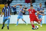 27 June 2014; John Russell, Sligo Rovers, in action against Gavin Brennan, Drogheda United. SSE Airtricity League Premier Division, Drogheda United v Sligo Rovers, United Park, Drogheda, Co. Louth. Photo by Sportsfile
