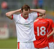 28 June 2014; A dejected Mick Fanning, Louth, after the game. GAA Football All Ireland Senior Championship, Round 1B, Tyrone v Louth, Healy Park, Omagh, Co. Tyrone. Picture credit: Oliver McVeigh / SPORTSFILE