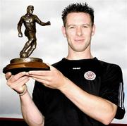 6 July 2006; Sligo Rovers striker Paul McTiernan, who was presented with the eircom / Soccer Writers Player of the Month for June. Showgrounds, Sligo. Picture issued on behalf of Brian Farrell by SPORTSFILE