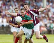 16 July 2006; Peader Gardiner, Mayo, in action against Padraic Joyce, Galway. Bank of Ireland Connacht Senior Football Championship Final, Mayo v Galway, McHale Park, Castlebar, Co. Mayo. Picture credit: Damien Eagers / SPORTSFILE