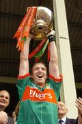 16 July 2006; Mayo captain David Heaney lifts the Nestor Cup. Bank of Ireland Connacht Senior Football Championship Final, Mayo v Galway, McHale Park, Castlebar, Co. Mayo. Picture credit: Pat Murphy / SPORTSFILE