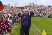 16 July 2006; Mayo manager Mickey Moran raises his hands after a late Galway free was missed. Bank of Ireland Connacht Senior Football Championship Final, Mayo v Galway, McHale Park, Castlebar, Co. Mayo. Picture credit: Damien Eagers / SPORTSFILE