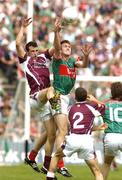 16 July 2006; Joe Bergin, Galway, contests a high ball with Mayo's Ronan McGarrity. Bank of Ireland Connacht Senior Football Championship Final, Mayo v Galway, McHale Park, Castlebar, Co. Mayo. Picture credit: Pat Murphy / SPORTSFILE