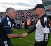 28 June 2014; Kilkenny manager Brian cody shakes hands with Galway manager Anthony Cunningham after the game. Leinster GAA Hurling Senior Championship, Semi-Final Replay, Kilkenny v Galway, O'Connor Park, Tullamore, Co. Offaly. Picture credit: Ray McManus / SPORTSFILE
