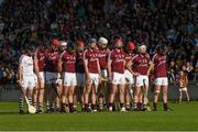 28 June 2014; The Galway players stand before the game. Leinster GAA Hurling Senior Championship, Semi-Final Replay, Kilkenny v Galway, O'Connor Park, Tullamore, Co. Offaly. Picture credit: Ray McManus / SPORTSFILE