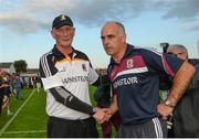 28 June 2014; Managers Brian Cody, left, Kilkenny, and Anthony Cunningham shake hands after the game. Leinster GAA Hurling Senior Championship, Semi-Final Replay, Kilkenny v Galway, O'Connor Park, Tullamore, Co. Offaly. Picture credit: Piaras Ó Mídheach / SPORTSFILE