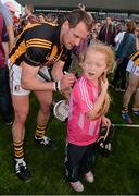 28 June 2014; Jackie Tyrrell signs a shirt for a Kilkenny supporter. Leinster GAA Hurling Senior Championship, Semi-Final Replay, Kilkenny v Galway, O'Connor Park, Tullamore, Co. Offaly. Picture credit: Ray McManus / SPORTSFILE