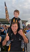 28 June 2014; Kilkenny supporters Dillon Dwyer, age 3, and his father Peter after the game. Leinster GAA Hurling Senior Championship, Semi-Final Replay, Kilkenny v Galway, O'Connor Park, Tullamore, Co. Offaly. Picture credit: Ray McManus / SPORTSFILE