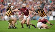 28 June 2014; Padraig Brehony, Galway, in action against TJ Reid, left, and Aidan Fogarty, Kilkenny. Leinster GAA Hurling Senior Championship, Semi-Final Replay, Kilkenny v Galway, O'Connor Park, Tullamore, Co. Offaly. Picture credit: Piaras Ó Mídheach / SPORTSFILE