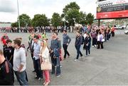 29 June 2014: Spectators queuing for tickets outside the ground which resulted in the game between Down and Leitrim being delayed by 15 minutes. GAA Football All Ireland Senior Championship, Round 1B, Down v Leitrim, Páirc Esler, Newry, Co. Down. Picture credit: David Maher / SPORTSFILE