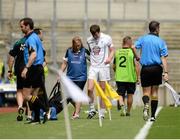 29 June 2014: Paddy Brophy, Kildare, leaves the field with an injury in the first half. Leinster GAA Football Senior Championship, Semi-Final, Kildare v Meath. Croke Park, Dublin. Picture credit: Piaras Ó Mídheach / SPORTSFILE