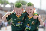 29 June 2014: Meath supporters Ryan Norris, left, aged 9, and his brother Cian, aged 6, from Drogheda. Leinster GAA Football Senior Championship Semi-Final, Kildare v Meath, Croke Park, Dublin. Picture credit: Dáire Brennan / SPORTSFILE
