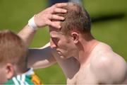 29 June 2014: A dejected PJ O'Connell, Antrim, after the game. GAA Hurling All-Ireland Senior Championship, Round 1, Antrim v Offaly, Ballycastle, Co. Antrim. Picture credit: Oliver McVeigh / SPORTSFILE