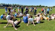 29 June 2014: Antrim manager Kevin Ryan speaking to the players after the game. GAA Hurling All-Ireland Senior Championship, Round 1, Antrim v Offaly, Ballycastle, Co. Antrim. Picture credit: Oliver McVeigh / SPORTSFILE