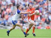 28 June 2014; Ciaran McKeever, Armagh, in action against Ryan Wylie, Monaghan. Ulster GAA Football Senior Championship, Semi-Final, Armagh v Monaghan, St Tiernach's Park, Clones, Co. Monaghan. Picture credit: Ramsey Cardy / SPORTSFILE
