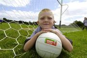 13 July 2006; Evan Whelan, age 6, from Monasterboice, at the Louth Cul Camp. The GAA Vhi Cul Camps have been extremely popular to date and are expected to attract a record 75,000 children over the summer months. The camps run through until August 25th. Monasterboice GAA Grounds, Monasterboice, Co. Louth. Photo by Sportsfile