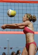 15 July 2006; Jen Walsh in action against Eleanor Dunne and Miriam Gormally. Coca-Cola Bray Beach Volleyball Event, Sand Area, Women's Round Robin, Dunne / Gormally v Counihan / J. Walsh, Bray Beach, Bray, Co. Wicklow. Picture credit: Brendan Moran / SPORTSFILE