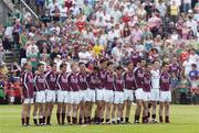 16 July 2006; The Galway team stand for the National Anthem 'Amhran na bhFiann' prior to the start of the Bank of Ireland Connacht Senior Football Championship Final match between Mayo and Galway at McHale Park in Castlebar, Mayo. Photo by Damien Eagers/Sportsfile
