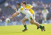 16 July 2006; Ken Casey, Offaly, in action against Gerard Farrelly, Meath. ESB Leinster Minor Football Championship Final, Offaly v Meath, Croke Park, Dublin. Picture credit: Brian Lawless / SPORTSFILE