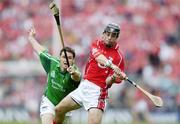 22 July 2006; Neil Ronan, Cork, in action against Barry Foley, Limerick. Guinness All-Ireland Senior Hurling Championship Quarter-Final, Cork v Limerick, Semple Stadium, Thurles, Co. Tipperary. Picture credit: Brendan Moran / SPORTSFILE