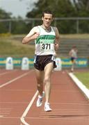 22 July 2006; Vincent Mulvey, Raheny Shamrock A.C., crosses the finish line to win the Men's 10,000m Final event at the AAI National Senior Track and Field Championships. Morton Stadium, Santry, Dublin. Picture credit: Pat Murphy / SPORTSFILE