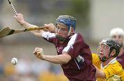 23 July 2006; Greg Lally, Galway, in action against Peter Dallat, Antrim. ESB All-Ireland Minor Hurling Championship Quarter-Final, Galway v Antrim, Cusack Park, Mullingar, Co. Westmeath. Picture credit: David Maher / SPORTSFILE