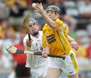 23 July 2006; Martin Scullion, Antrim, in action against Donal Moloney, Kildare. Christy Ring Cup Semi-Final, Kildare v Antrim, Cusack Park, Mullingar, Co. Westmeath. Picture credit: David Maher / SPORTSFILE