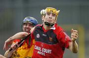 23 July 2006; Brendan McGourty, Down, in action againstLiam Kenny , Carlow. Christy Ring Cup Semi-Final, Down v Carlow, Cusack Park, Mullingar, Co. Westmeath. Picture credit: David Maher / SPORTSFILE