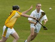23 July 2006; Eoin Hannon, Kildare, in action against Brendan Delargy, Antrim. Christy Ring Cup Semi-Final, Kildare v Antrim, Cusack Park, Mullingar, Co. Westmeath. Picture credit: David Maher / SPORTSFILE