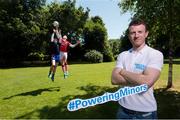 30 June 2014; Electric Ireland, proud sponsor of the GAA Minor Championships linked up with former minor and current senior inter county players, Shane Dowling from Limerick and Colm Boyle from Mayo to announce details of its new Electric Ireland Powering Minors awards (#PoweringMinors) programme.   Provincial Finalists in both hurling and football will nominate one player on their team who they feel epitomises Electric Ireland’s campaign tagline, “There’s nothing minor about playing Minors” in their performance and attitude both on and off the pitch. Electric Ireland will award the nominated player with a new iPad. Pictured is Colm Boyle, Mayo senior footballer with minors Eoin Fallon, Roscommon, Colm O'Driscoll, Cork. Launch of #PoweringMinors Award, Merrion Square, Dublin. Picture credit: Brendan Moran / SPORTSFILE