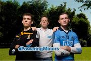 30 June 2014; Electric Ireland, proud sponsor of the GAA Minor Championships linked up with former minor and current senior inter county players, Shane Dowling from Limerick and Colm Boyle from Mayo to announce details of its new Electric Ireland Powering Minors awards (#PoweringMinors) programme.   Provincial Finalists in both hurling and football will nominate one player on their team who they feel epitomises Electric Ireland’s campaign tagline, “There’s nothing minor about playing Minors” in their performance and attitude both on and off the pitch. Electric Ireland will award the nominated player with a new iPad. Pictured are, from left, Jack Keoghan, Kilkenny, Shane Dowling, Limerick senior hurler and Chris McBennett, Dublin. Launch of #PoweringMinors Award, Merrion Square, Dublin. Picture credit: Brendan Moran / SPORTSFILE