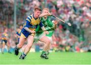 10 July 1994; David Clarke, Limerick, in action against Jamesie O'Connor, Clare. Munster Senior Hurling Final, Limerick v Clare, Semple Stadium, Thurles, Co. Tipperary. Picture credit: Ray McManus / SPORTSFILE
