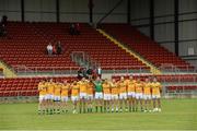 29 June 2014: Leitrim team before the start of the game.  GAA Football All Ireland Senior Championship, Round 1B, Down v Leitrim, Páirc Esler, Newry, Co. Down. Picture credit: David Maher / SPORTSFILE