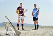 1 July 2014: Wexford’s Jack Guiney and Dublin’s Cian O’Callaghan at Dollymount Strand in Dublin today ahead of the Bord Gáis Energy GAA Hurling U-21 Leinster Championship Final at Parnell Park on Wednesday, July 9th at 7.30pm where Dublin will play Wexford. The match will be shown live on TG4 with fans able to vote for their man of the match using the #LaochBGE hashtag on Twitter. Picture credit: David Maher / SPORTSFILE