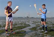 1 July 2014: Wexford’s Jack Guiney and Dublin’s Cian O’Callaghan at Dollymount Strand in Dublin today ahead of the Bord Gáis Energy GAA Hurling U-21 Leinster Championship Final at Parnell Park on Wednesday, July 9th at 7.30pm where Dublin will play Wexford. The match will be shown live on TG4 with fans able to vote for their man of the match using the #LaochBGE hashtag on Twitter. Picture credit: David Maher / SPORTSFILE