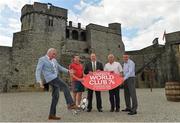 1 July 2014; At the launch of the Limerick World Club 7's are, from left to right, Brent Pope, Munster Elite Development Players Officer Colm McMahon, Limerick Marketing Company CEO Eoghan Prendergast, Tournament Director Terry Burwell and Thomond Park Stadium Director John Cantwell. King John's Castle, Limerick. Picture credit: Diarmuid Greene / SPORTSFILE