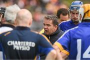 5 July 2014; Clare Manager Davy Fitzgerald speaks to his players before the game. GAA Hurling All-Ireland Senior Championship, Round 1, Clare v Wexford, Cusack Park, Ennis, Co. Clare. Picture credit: Ray McManus / SPORTSFILE